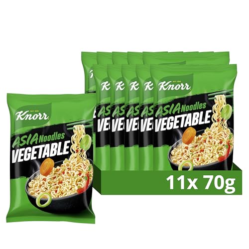 Knorr Asia Noodles Instant Nudeln Vegetable schneller Asia Snack fertig in nur 3 Minuten 11x 70 g von Knorr