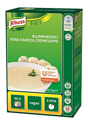 Knorr Blumenkohl, feine Karfiol Cremesuppe Trockenmischung (natürlicher, purer Blumenkohl Geschmack) 1er Pack (1 x 2,7 kg) von Knorr