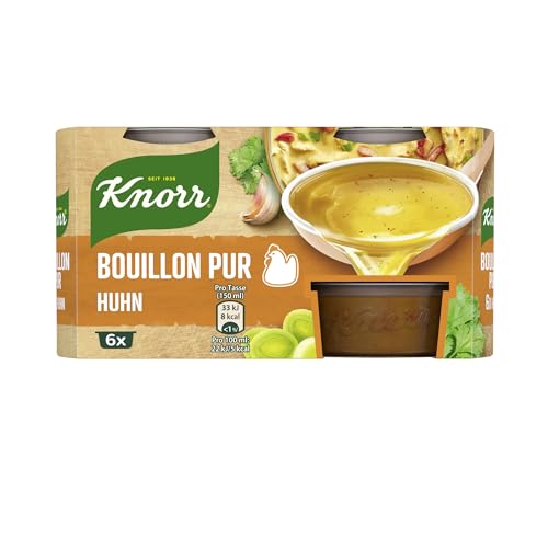 Knorr Bouillon Pur Huhn leckere Hühnerbouillon mit vollem Geschmack 6x 28 g von Knorr