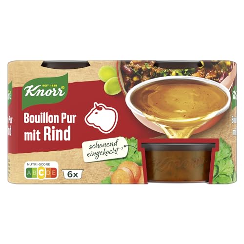 Knorr Bouillon Pur mit Rind leckere Rinderbrühe mit vollem Geschmack 6x 28 g Knorr Bouillon Pur mit Rind leckere Rinderbrühe mit vollem Geschmack 6x 28 g von Knorr