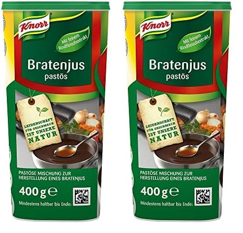Knorr Bratenjus pastös (vielseitig anwendbar als klarer Bratensaft, Bratensoße und braune Soße) | 400g (2er pack) von Knorr