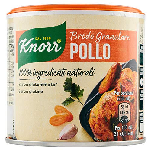 Knorr Brodo Granulare Pollo 100% Ingredienti Naturali granulierte Hühnerbrühe 135g Geschmack für Ihre Gerichte Gluten-frei laktosefrei 100% Italienische Brühe 100% Natürliche Zutaten von Knorr