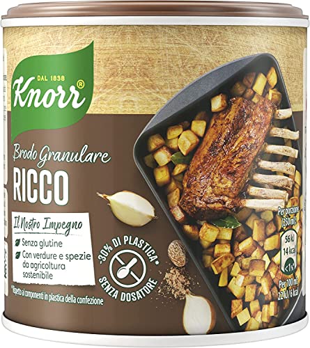Knorr Brodo Granulare Ricco reichhaltige körnige Brühe 150g Geschmack für Ihre Gerichte Gluten-frei laktosefrei 100% Italienische Brühe von Knorr
