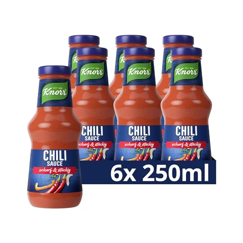 Knorr Chili Sauce scharfe Grillsauce ohne geschmacksverstärkende Zusatzstoffe und Konservierungsstoffe 6x 250 ml Knorr Chili Sauce scharfe Grillsauce ohne geschmacksverstärkende Zusatzstoffe und Konservierungsstoffe 6x 250 ml von Knorr