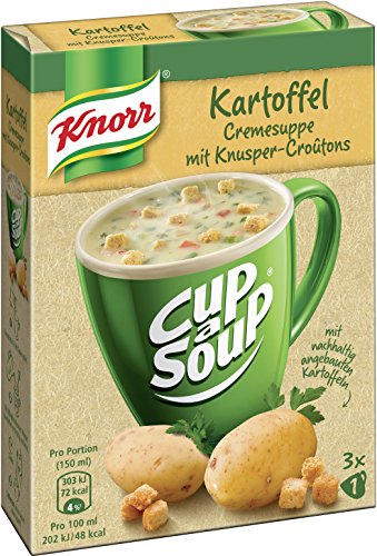 Knorr Cup a Soup Kartoffel Cremesuppe mit Knusper-Croutons, 3 x 1 Portion, 48 g von Knorr