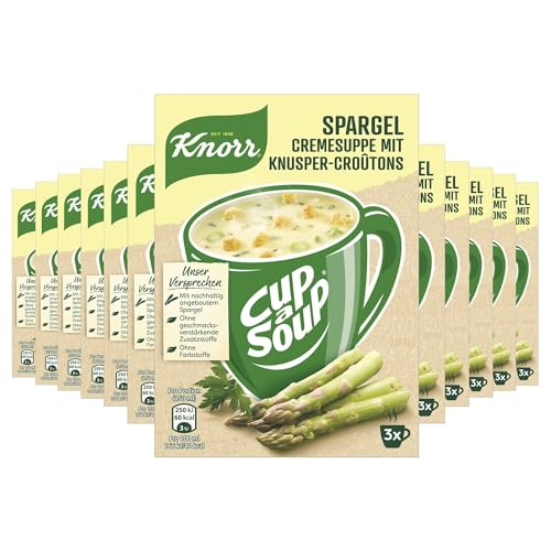 Knorr Cup a Soup Spargel Cremesuppe mit Knusper-Croûtons schnelle Suppe mit nachhaltig angebautem Spargel 12x 3 Portionen von Knorr