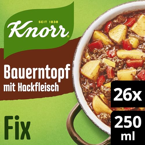 Knorr Familien-Fix Bauerntopf mit Hackfleisch für ein leckeres Fleischgericht ohne geschmacksverstärkende Zusatzstoffe 26x 43 g von Knorr