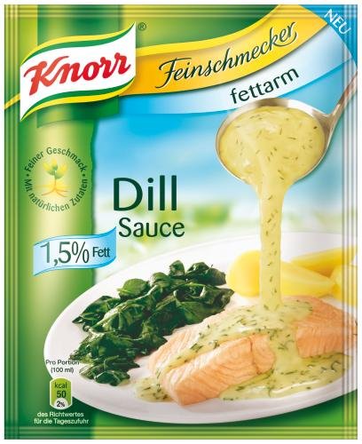 Knorr Feinschmecker Dill Sauce Fettarm, 24er Pack (24 x 250 ml Beutel) von Knorr