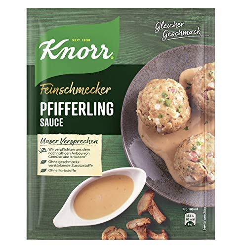 Knorr Feinschmecker Pfifferling Sauce leckere hellbraune Soße ohne geschmacksverstärkende Zusatzstoffe 250 ml 1 Stück von Knorr