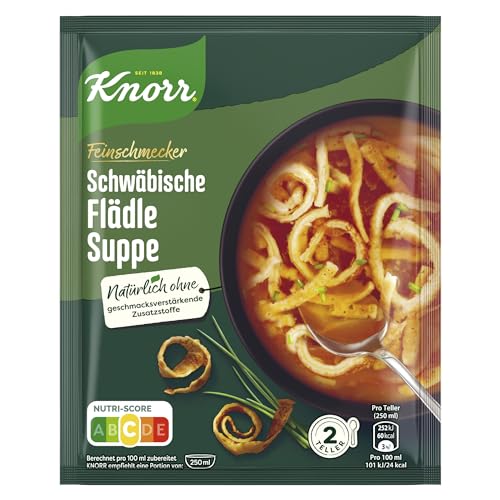 Knorr Feinschmecker Schwäbische Flädle Suppe leckere schnelle, deftige Suppe ohne geschmacksverstärkende Zusatzstoffe 15x 2 Teller von Knorr