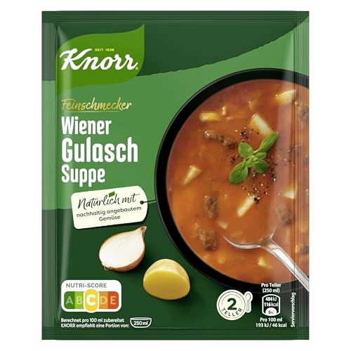 Knorr Feinschmecker Suppe mit Kartoffeln leckere Wiener Gulaschsuppe mit nachhaltig angebautem Gemüse 500 ml Knorr Feinschmecker Suppe mit Kartoffeln leckere Wiener Gulaschsuppe mit nachhaltig angebautem Gemüse 500 ml von Knorr
