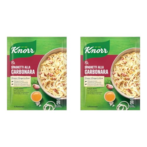 Knorr Fix Fix Spaghetti alla Carbonara ohne geschmacksverstärkende Zusatzstoffe 36 g (Packung mit 2) von Knorr