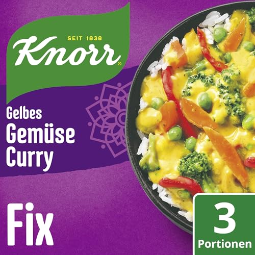 Knorr Taste the World Fix Würzmischung Gelbes Gemüse Curry für ein würziges Gericht mit natürlichen Zutaten 3 Portionen von Knorr