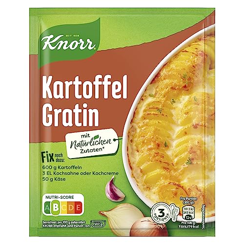 Knorr Fix Würzmischung Kartoffel Gratin für einen leckeren Auflauf mit natürlichen Zutaten 3 Portionen von Knorr