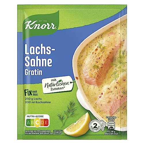 Knorr Fix Würzmischung Lachs-Sahne Gratin für einen leckeren Auflauf mit natürlichen Zutaten 2 Portionen von Knorr