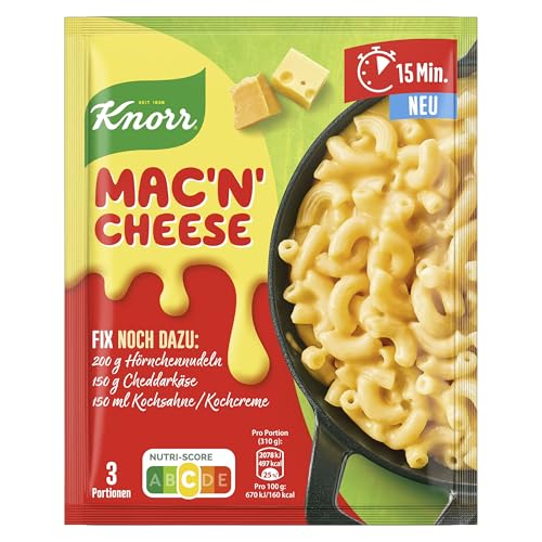 Knorr Fix Würzmischung Mac'n' Cheese (Makkaroni in Käsesauce) für eine leckere Pasta ohne geschmacksverstärkende Zusatzstoffe 3 Portionen Knorr Fix Würzmischung Mac'n' Cheese (Makkaroni in Käsesauce) für eine leckere Pasta ohne geschmacksverstärkende Zusatzstoffe 3 Portionen von Knorr
