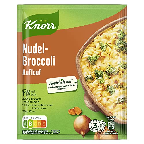 Knorr Fix Würzmischung Nudel-Broccoli Auflauf für einen leckeren Nudelauflauf ohne geschmacksverstärkende Zusatzstoffe 46 g 21 Stück von Knorr