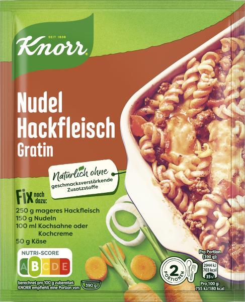 Knorr Fix Nudel Hackfleisch Gratin von Knorr