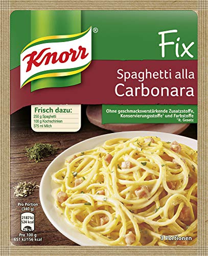 Knorr Fix Spaghetti alla Carbonara 3 Portionen (27 x 42 g) von Knorr