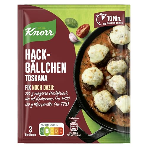 Knorr Fix Würzmischung Hackbällchen Toskana für ein leckeres Gericht mit Hackfleisch ohne geschmacksverstärkende Zusatzstoffe 39 g 1 Stück von Knorr