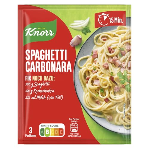 Knorr Fix Fix Spaghetti alla Carbonara ohne geschmacksverstärkende Zusatzstoffe 36 g Knorr Fix Fix Spaghetti alla Carbonara ohne geschmacksverstärkende Zusatzstoffe 36 g von Knorr