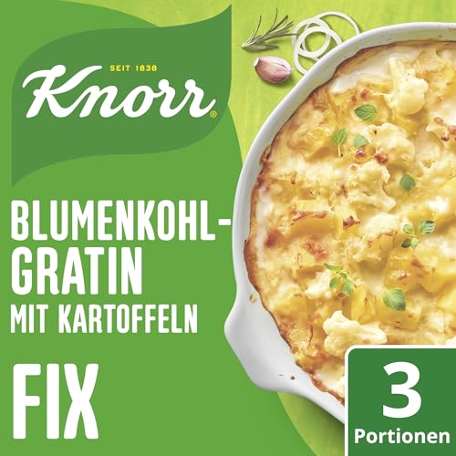 Knorr Fix Würzmischung Blumenkohl-Gratin mit Kartoffeln für ein leckeres Auflaufgericht mit natürlichen Zutaten 3 Portionen von Knorr