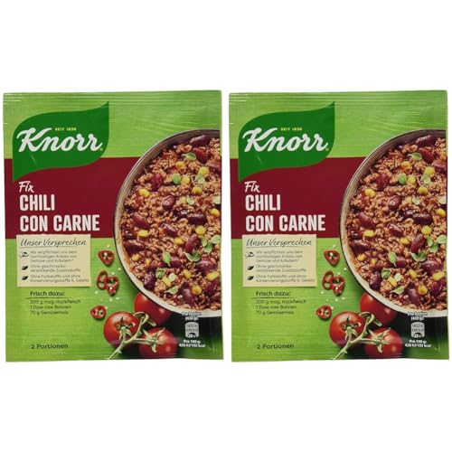 Knorr Fix Würzmischung Chili con Carne für einen würzigen Eintopf mit natürlichen Zutaten* 33 g 1 Stück (Packung mit 2) von Knorr
