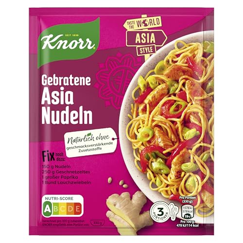 Knorr Fix Würzmischung Gebratene Asia Nudeln für ein leckeres Nudelgericht ohne geschmacksverstärkende Zusatzstoffe 23x 30 g von Knorr