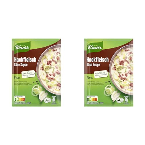 Knorr Fix Würzmischung Hackfleisch Käse Suppe für eine leckere Suppe mit Hack ohne geschmacksverstärkende Zusatzstoffe,58g (2er Pack) von Knorr