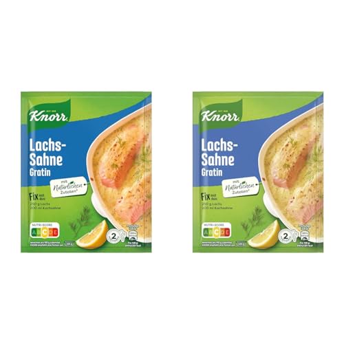 Knorr Fix Würzmischung Lachs-Sahne Gratin für einen leckeren Auflauf mit natürlichen Zutaten 2 Portionen (Packung mit 2) von Knorr