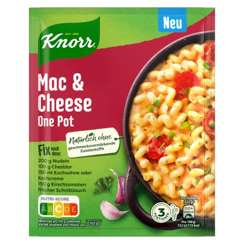 Knorr Fix Würzmischung Mac & Cheese One Pot für einen leckeren Nudelauflauf ohne geschmacksverstärkende Zusatzstoffe 36 g 1 Stück von Knorr