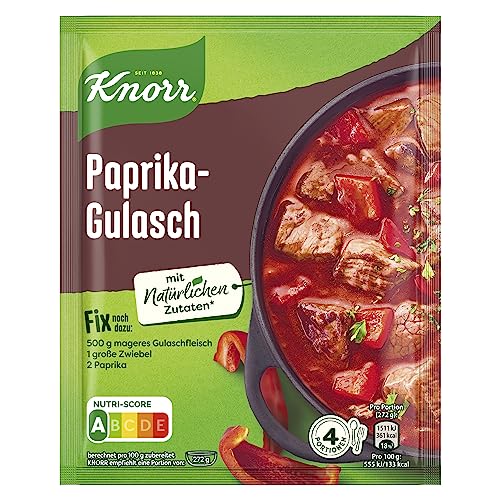 Knorr Fix Würzmischung Paprika-Gulasch für eine leckeres Fleischgericht mit natürlichen Zutaten 4 Portionen von Knorr