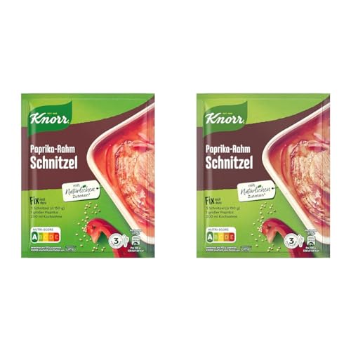 Knorr Fix Würzmischung Paprika-Rahm Schnitzel für ein leckeres Schnitzel Gericht mit natürlichen Zutaten 43 g 1 Stück (Packung mit 2) von Knorr