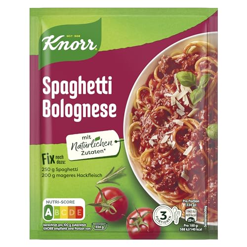 Knorr Fix Würzmischung Spaghetti Bolognese für ein leckeres Nudelgericht mit natürlichen Zutaten 40 g von Knorr