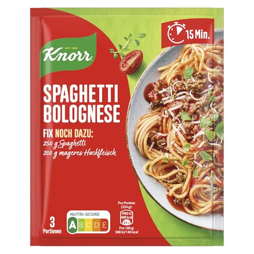 Knorr Fix Würzmischung Spaghetti Bolognese für ein leckeres Nudelgericht mit natürlichen Zutaten 40 g von Knorr