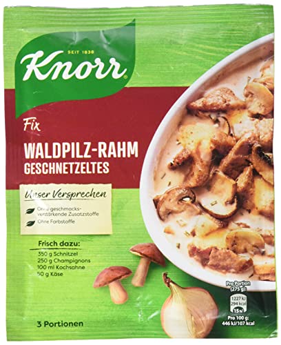 Knorr Fix Würzmischung Waldpilz-Rahm Geschnetzeltes für ein leckeres Fleischgericht ohne geschmacksverstärkende Zusatzstoffe 40 g 1 Stück von Knorr
