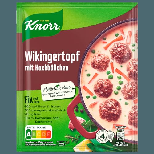 Knorr Fix Würzmischung Wikingertopf mit Hackbällchen für ein leckeres Gericht mit Hackfleisch ohne geschmacksverstärkende Zusatzstoffe 30 g 1 Stück von Knorr