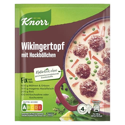 Knorr Fix Würzmischung Wikingertopf mit Hackbällchen für ein leckeres Gericht mit Hackfleisch ohne geschmacksverstärkende Zusatzstoffe 30 g 1 Stück von Knorr