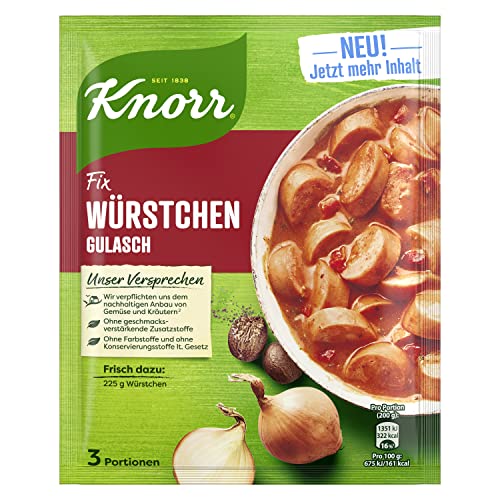 Knorr Fix Würzmischung Würstchen Gulasch für ein leckeres Fleischgericht, 44 g von Knorr