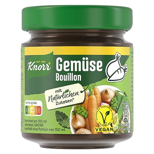 Knorr Gemüse Bouillon im Glas mit vollem Geschmack und mit natürlichen Zutaten 136 g von Knorr