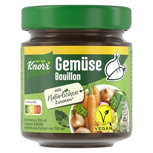 Knorr Gemüse Bouillon im Glas mit vollem Geschmack und mit natürlichen Zutaten 136 g von Knorr