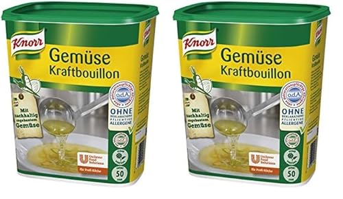 Knorr Gemüse Kraftbouillon (Gemüsebrühe mit Suppengrün, rein pflanzlich, vegan) 2er Pack (1 x 1 kg) von Knorr