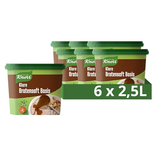 Knorr Klare Bratensaft Basis ideal als Basis für Bratensoßen ohne geschmacksverstärkende Zusatzstoffe 6x 235 ml von Knorr