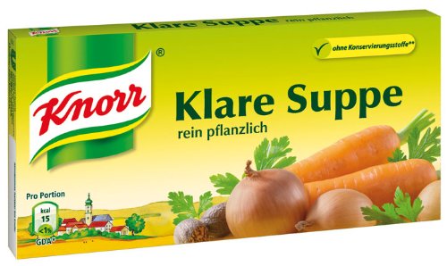 Knorr Klare Suppe, rein pflanzlich, 12 Würfel - 136gr Knorr Klare Suppe, rein pflanzlich, 12 Würfel - 136gr von Knorr