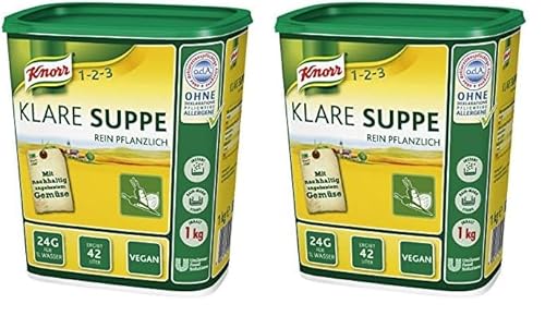 Knorr Klare Suppe Bouillon rein pflanzlich, 2er Pack (1 x 1 kg) von Knorr