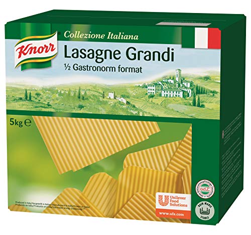 Knorr Lasagne Grandi 1/2 Gastronorm Format - gewellte Nudelteigplatten - Großpackung, 5000 g Knorr Lasagne Grandi 1/2 Gastronorm Format - gewellte Nudelteigplatten - Großpackung, 5000 g von Knorr