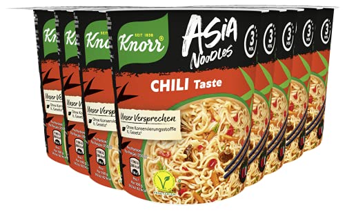 Knorr Asia Noodles Chili Taste leckere Asia Instant Nudeln fertig in nur 3 Minuten 8 x 65 g von Knorr