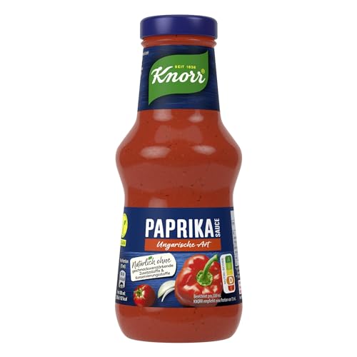 Knorr Paprika Sauce Ungarische Art leckere Grillsauce ohne geschmacksverstärkende Zusatzstoffe und Konservierungsstoffe 250 ml von Knorr