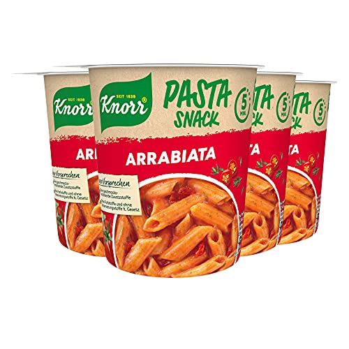 Knorr Pasta Snack Arrabiata Becher, 4er Pack (4 x 66 g) von Knorr