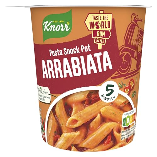 Knorr Pasta Snack Arrabiata leckere Instant Nudeln fertig in nur 5 Minuten, 1er-Pack (1 x 66 g) von Knorr